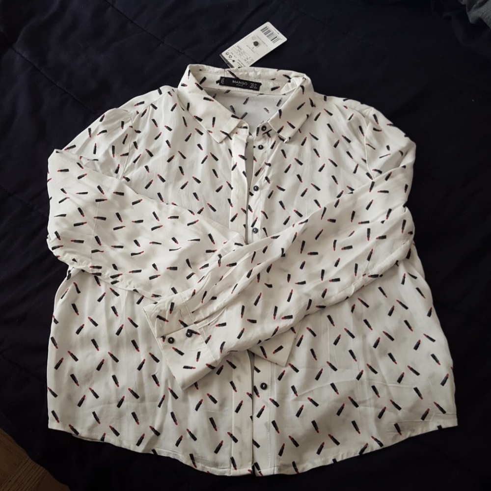 Lipstick button down shirt by Mango